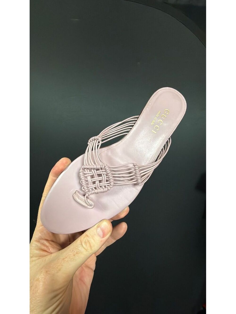 Gucci Lavender Woven Strap Sandals Size 37C